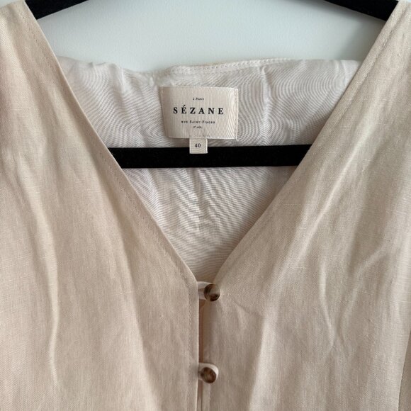 Sezane Fitia Dress Ivory - Size 8 (40) - Picture 5 of 5